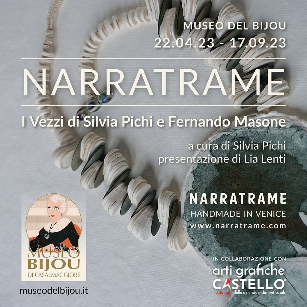 Narratrame al Museo del Bijou i gioielli in carta cotone di Silvia Pichi e Fernando Masone