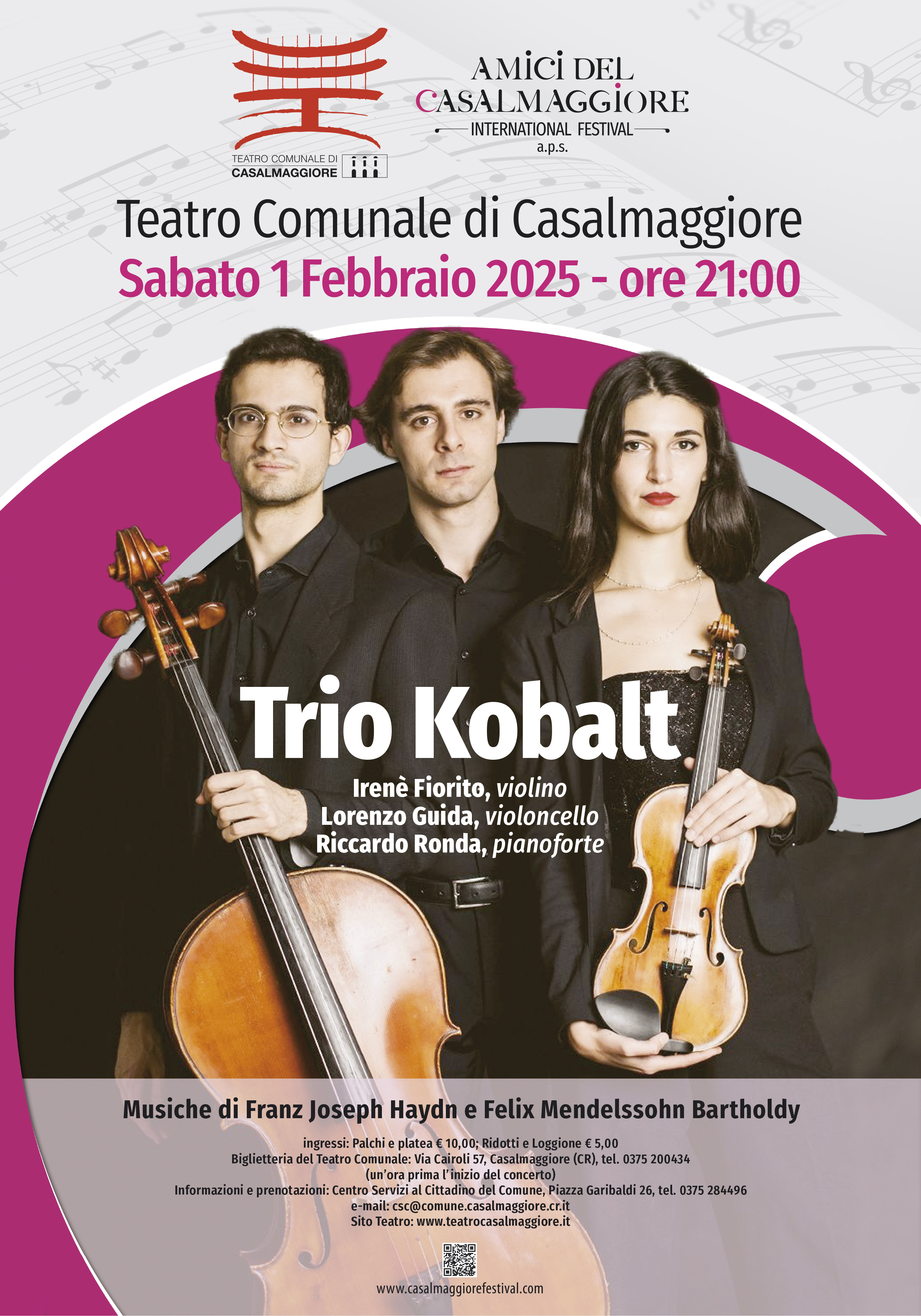 Teatro Comunale sabato 01/02 h 21 - Trio Kobalt